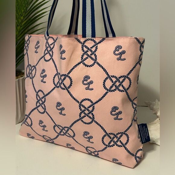 Estée Lauder Pink & Navy Logo Tote –NEW Beach/Shopper Bag with Rope Print - Picture 3 of 11